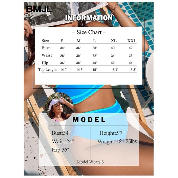 Women's High Waisted Blue Mint Sporty Bikini Set - Picture 5 of 5